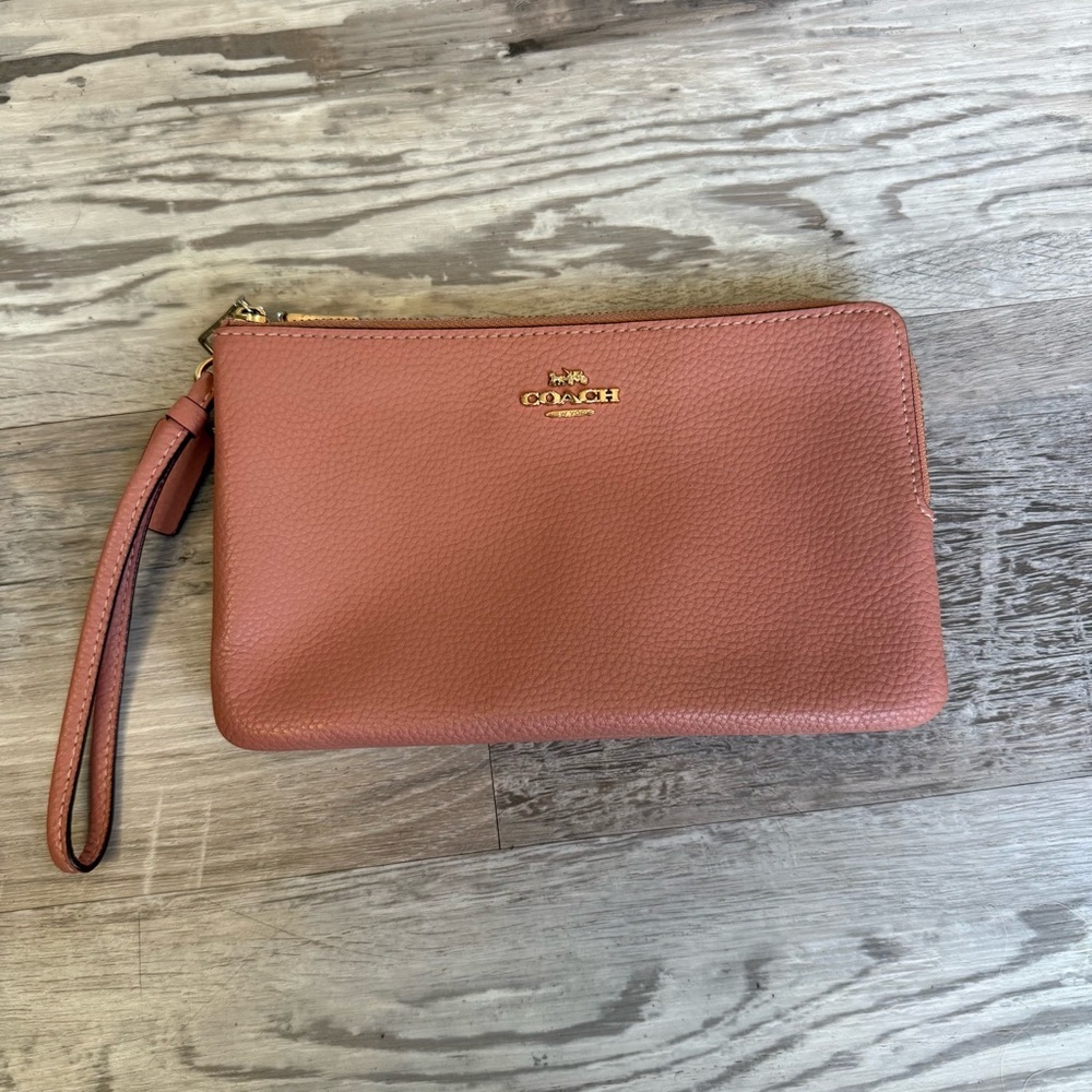 Coach Rose Leather Wristlet